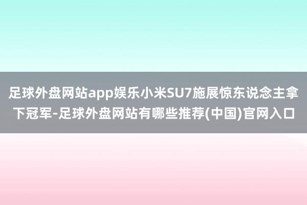 足球外盘网站app娱乐小米SU7施展惊东说念主拿下冠军-足球外盘网站有哪些推荐(中国)官网入口