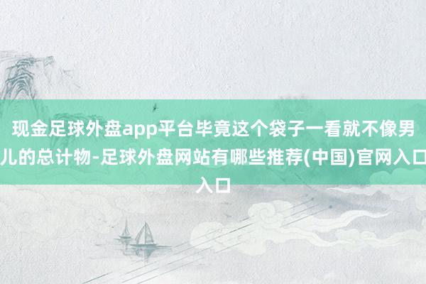 现金足球外盘app平台毕竟这个袋子一看就不像男儿的总计物-足球外盘网站有哪些推荐(中国)官网入口