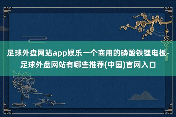 足球外盘网站app娱乐一个商用的磷酸铁锂电板-足球外盘网站有哪些推荐(中国)官网入口