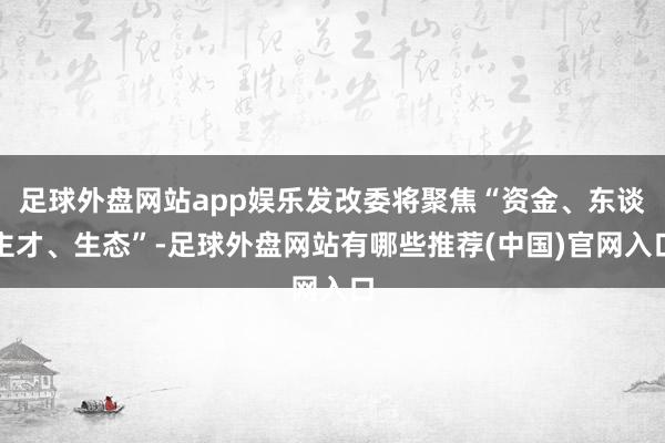 足球外盘网站app娱乐发改委将聚焦“资金、东谈主才、生态”-足球外盘网站有哪些推荐(中国)官网入口